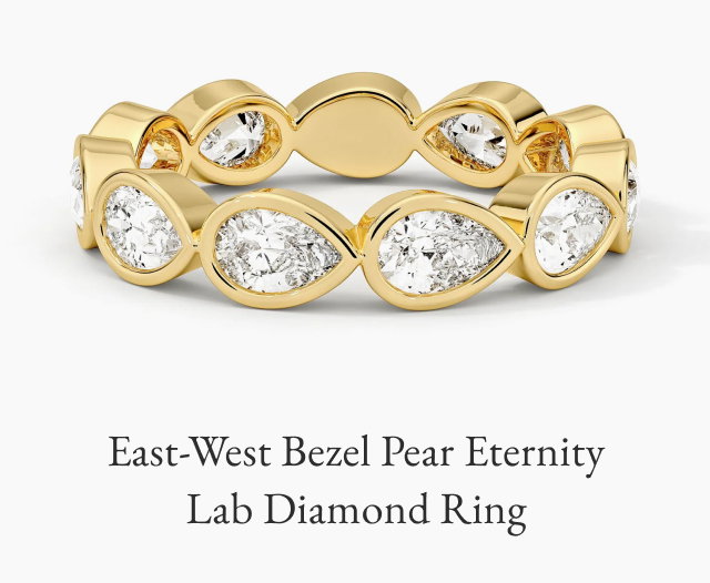 East-West Bezel Pear Eternity Lab Diamond Ring