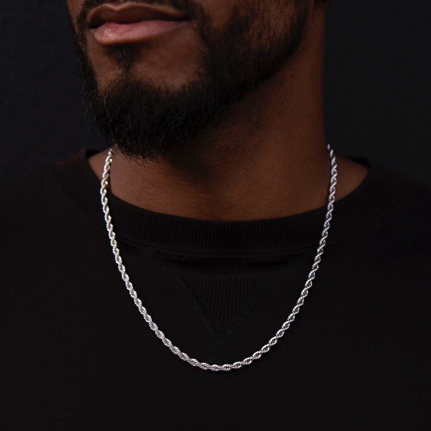 Image of Rope Chain in White Gold - 4mm