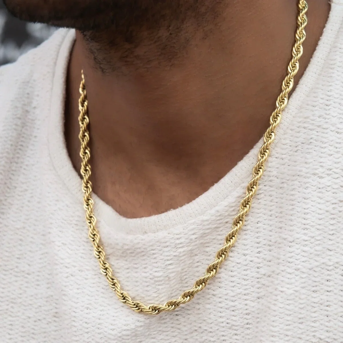 Image of Rope Chain in Yellow Gold- 6mm