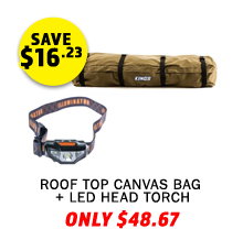 Roof Top Canvas Bag + LED Head Torch