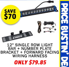 12 Single Row Light Bar + Number Plate Bracket + Plug N Play Wiring Harness