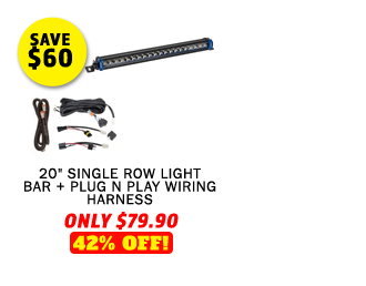 20 Single Row Light Bar + Plug N Play Wiring Harness