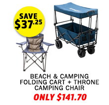 Beach & Camping Folding Cart + Throne Camping Chair