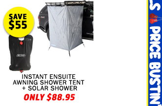 Instant Ensuite Awning Shower Tent + Solar Shower