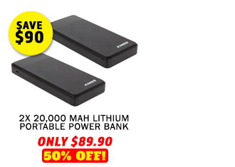2x 20000 mAH Lithium Portable Power Bank