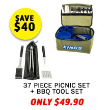 37 Piece Picnic Set + BBQ Tool Set