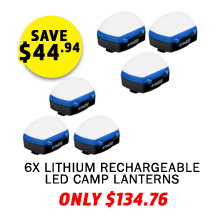 6x Lithium Rechargeable LED Camp Lanterns