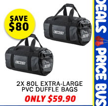 2x 80L Extra-Large PVC Duffle Bag