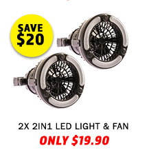 2x 2in1 LED Light & Fan
