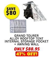 Grand Tourer Alloy Rooftop Tent Internal Storage Pocket + Awning Wall (for Grand Tourer RTT)