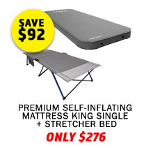 Premium Self-Inflating Mattress King Single + Stretcher bed