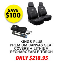 Plus Premium Canvas Seat Covers + Lithium Rechargeable Torch