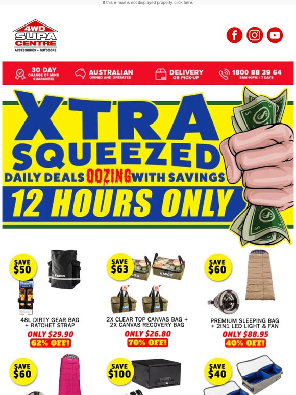 Xtra Squeezed Daily Deals Oozing With Savings 💲💲 12 Hours Only