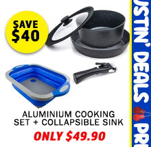 Aluminium Cooking Set + Collapsible Sink