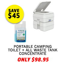 Portable Camping Toilet + BioMagic All Waste Tanks Concentrate 250ml