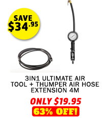 3in1 Ultimate Air Tool + Thumper Air Hose Extension 4m