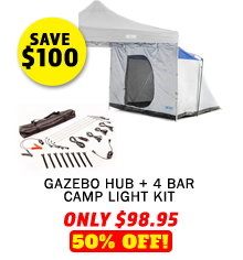 Gazebo Hub + Illuminator 4 Bar Camp Light Kit