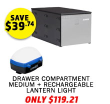 Drawer Compartment Medium + Rechargeable Lantern Light