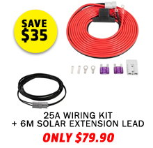 25A Wiring Kit + 6m Solar Extension Lead