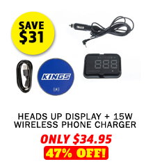 Heads Up Display (HUD) + 15W Wireless Phone Charger