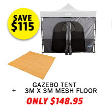 Gazebo Tent + Mesh Flooring 3m x 3m