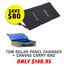 70W Solar Panel Charger + Canvas Carry Bag