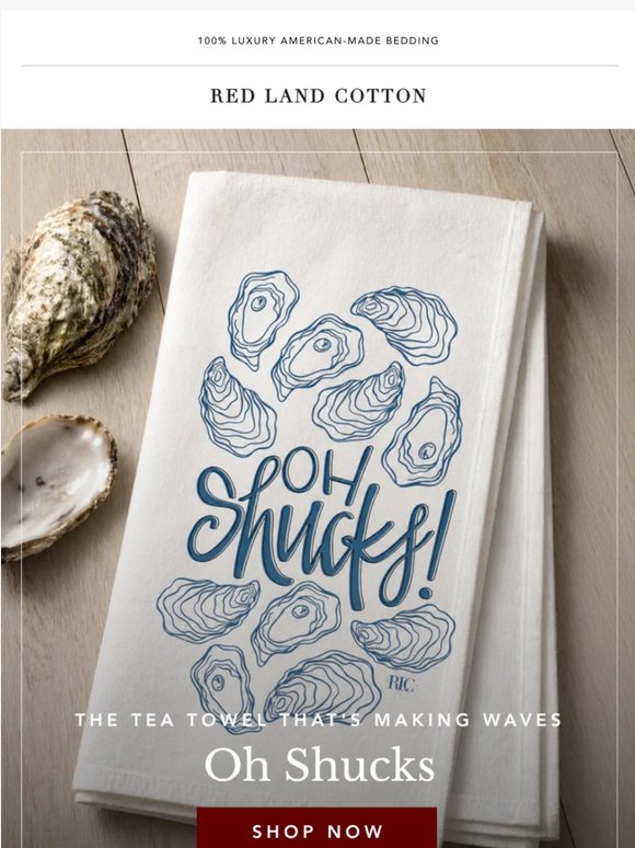 Oh, Shucks! Our Newest Tea Towel is Here!