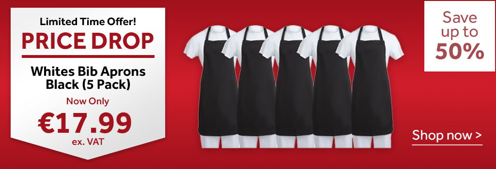 Litmited Time Offer! Price Drop  - Whites Bib Aprons Black (5 Pack) - Save 50%. Shop now >