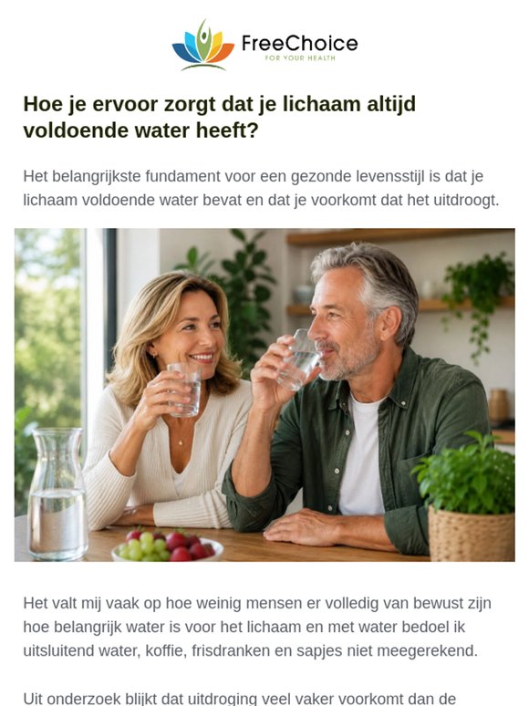 💦 Hoe je ervoor zorgt dat je lichaam altijd voldoende water heeft?