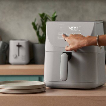 CRUXGG 6QT Air Fryer Gray 1500W Electric Parts 6-Quart Capacity - Open Box