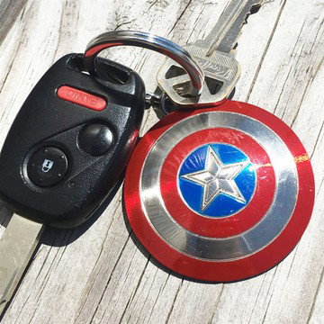 Captain America Movie Metal Shield Keychain