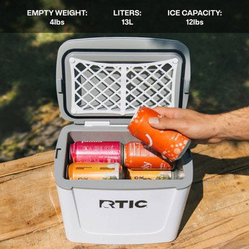 RTIC Outdoors Road Trip 8qt Personal Hard Sided Cooler - White
