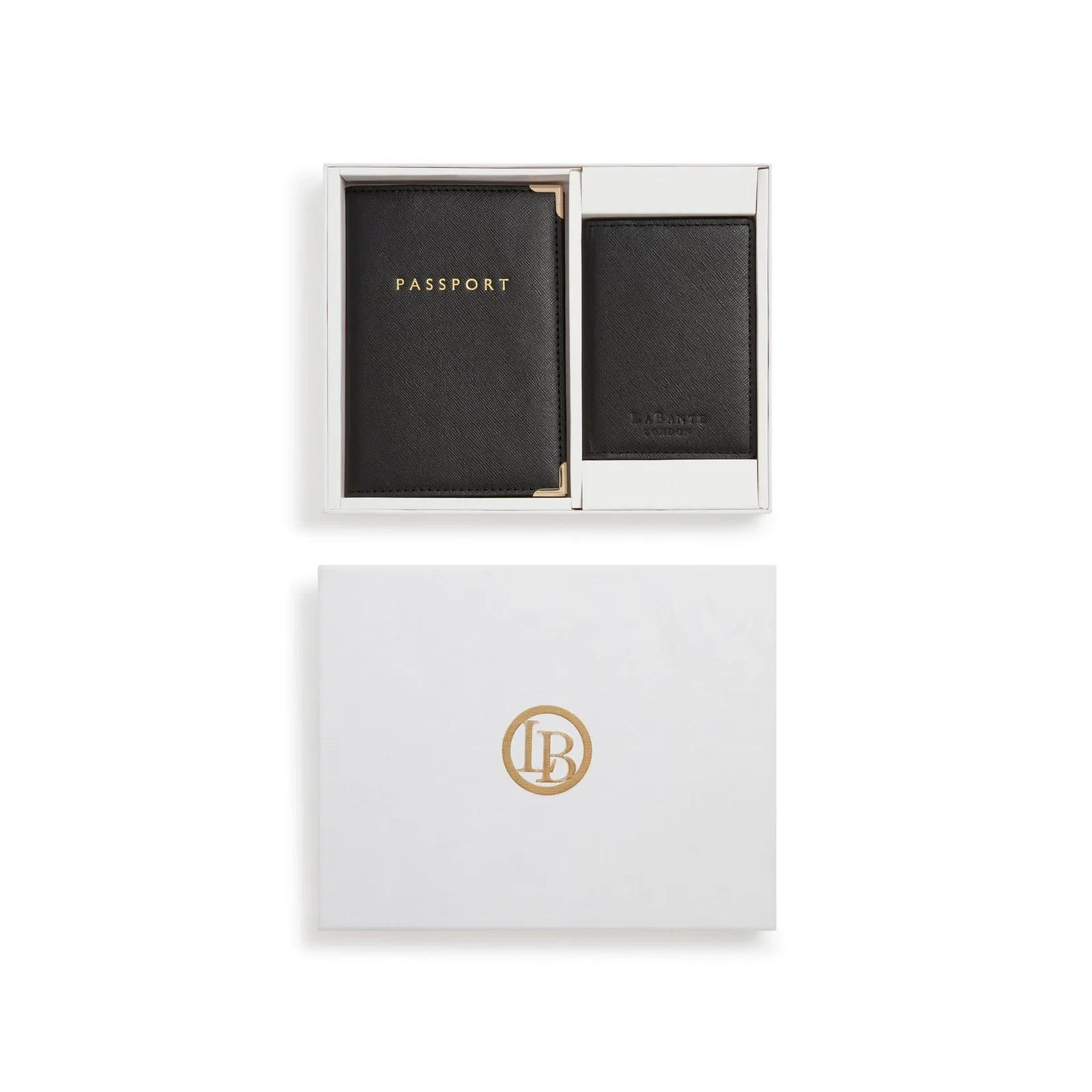 Image of Nutcombe Black Passport Holder & Credit Card holder Gift Box