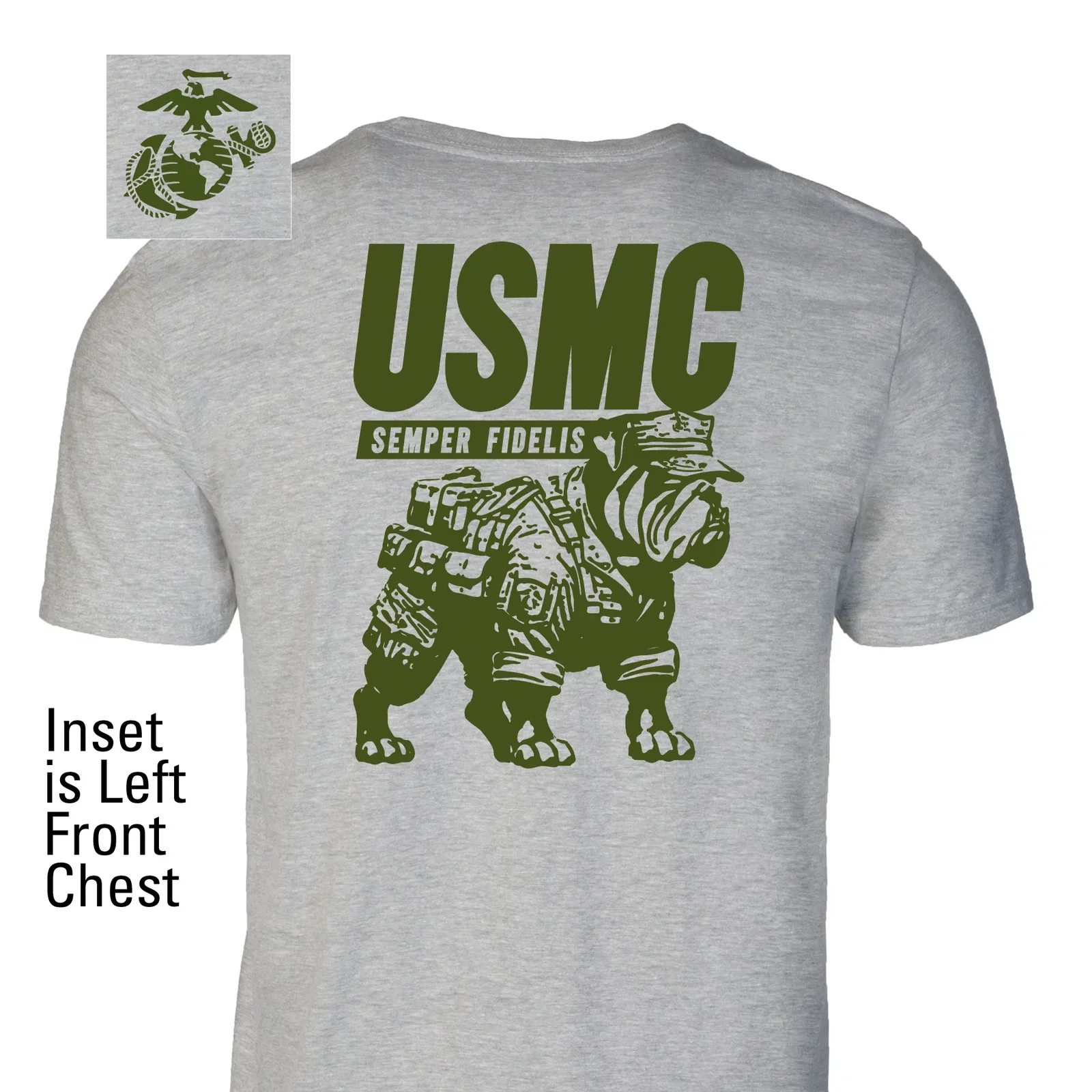 Image of USMC Combat Bulldog T-shirt- Back Design