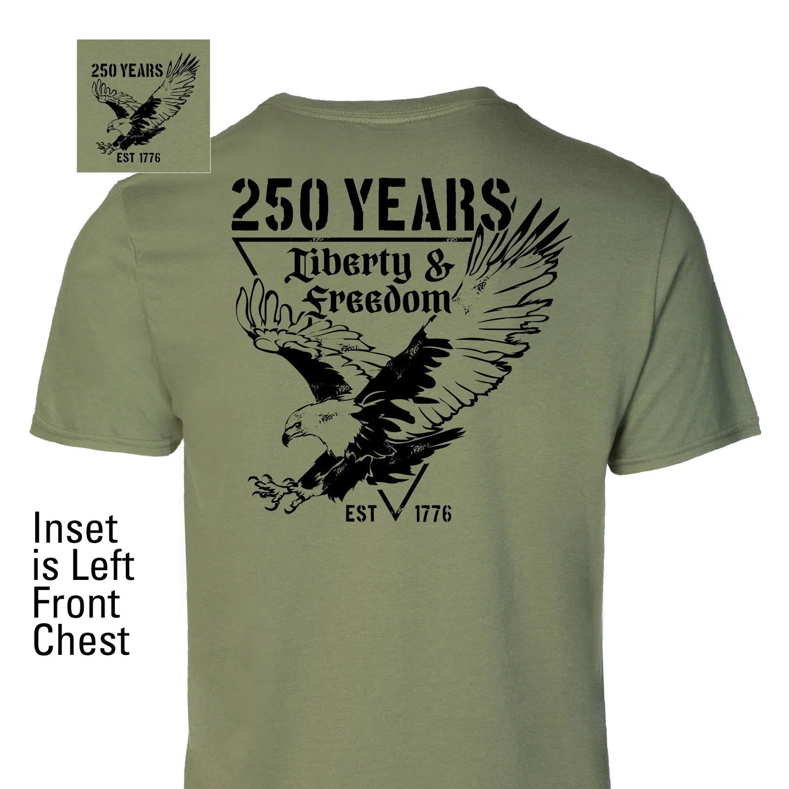 Image of 250 Years Eagle T-Shirt- OD Green