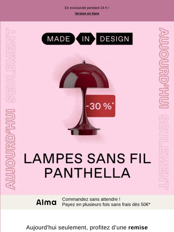 💡Lampes sans fil Panthella à -30%*