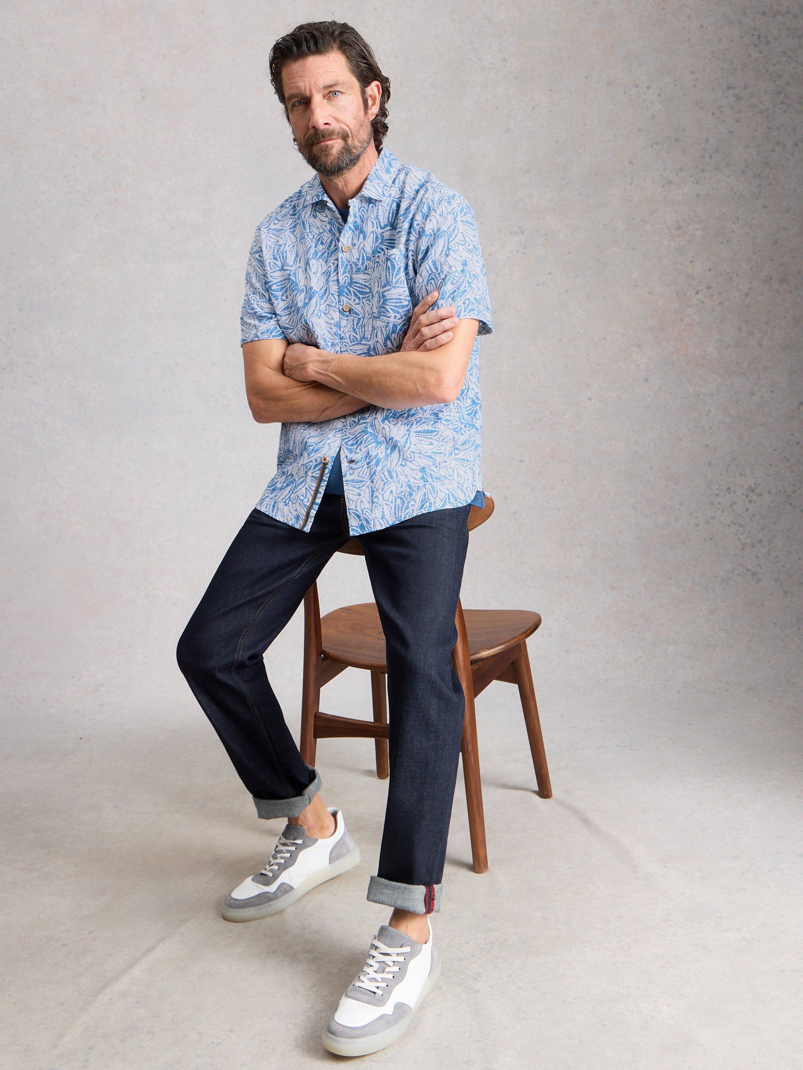 Hayle Ss Leaf Print Shirt