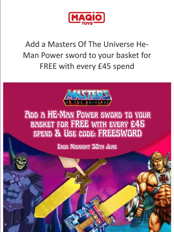 ⚔️ Free He-Man Sword, 15% Off Football Toys & Half Term Sale! ⚽️✨