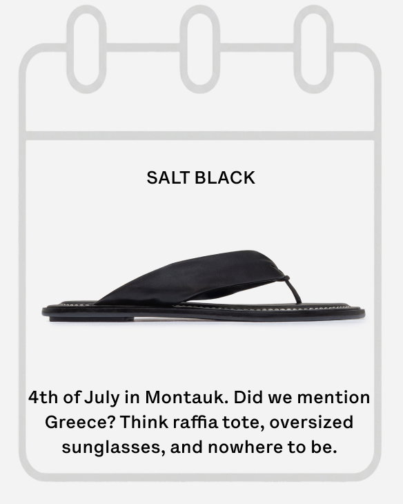 Salt Thong Sandal Black Glove Leather