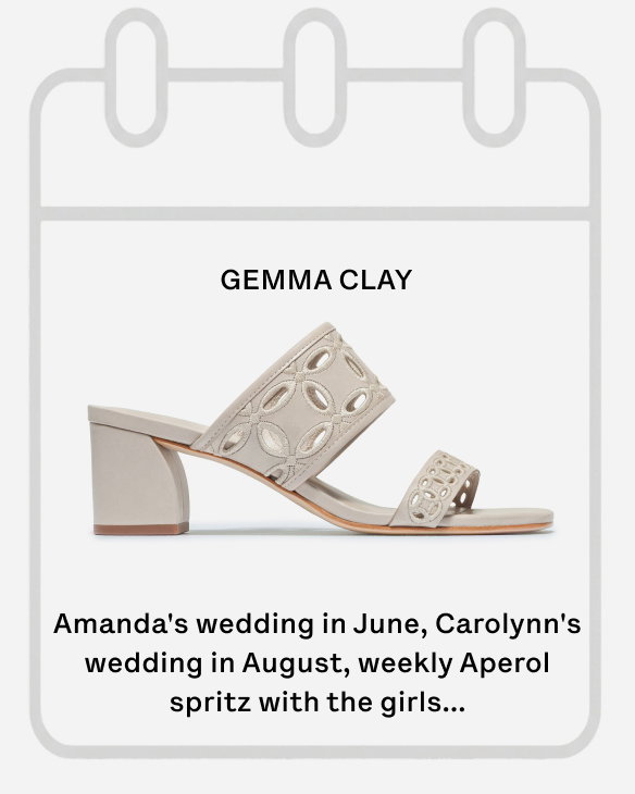 Gemma Mid Heel Sandal Clay Glove Leather