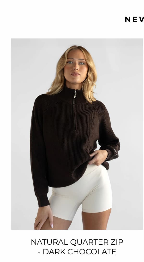 Natural Quarter Zip - Dark Chocolate