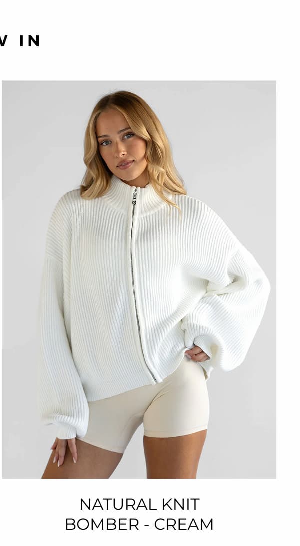 Natural Knit Bomber - Cream