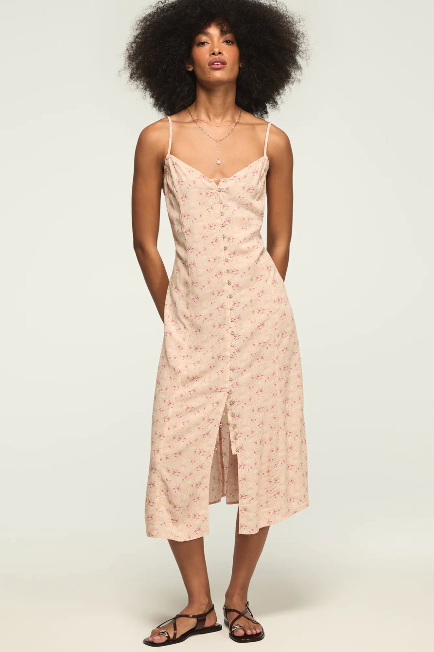 Image of Lucky Brand Festival Printed Simone Slip Dress - Women's Clothing Dresses in Peach Floral