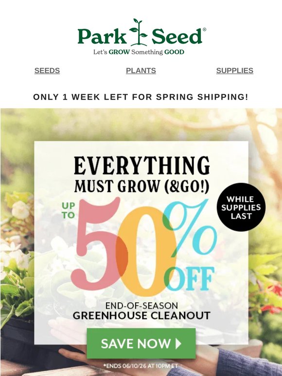 Only 7 Days Left for Spring Shipping & Savings!
