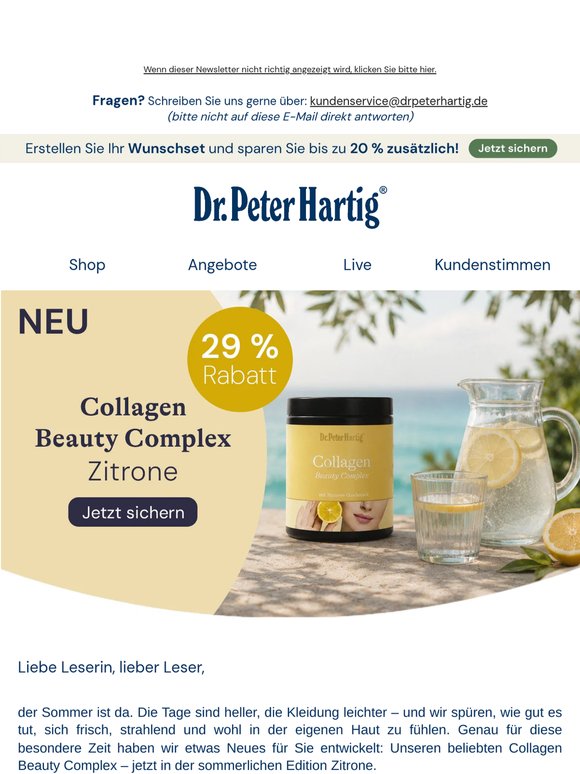 NEU: Collagen Beauty Complex Zitrone – perfekt für den Sommer 🍋