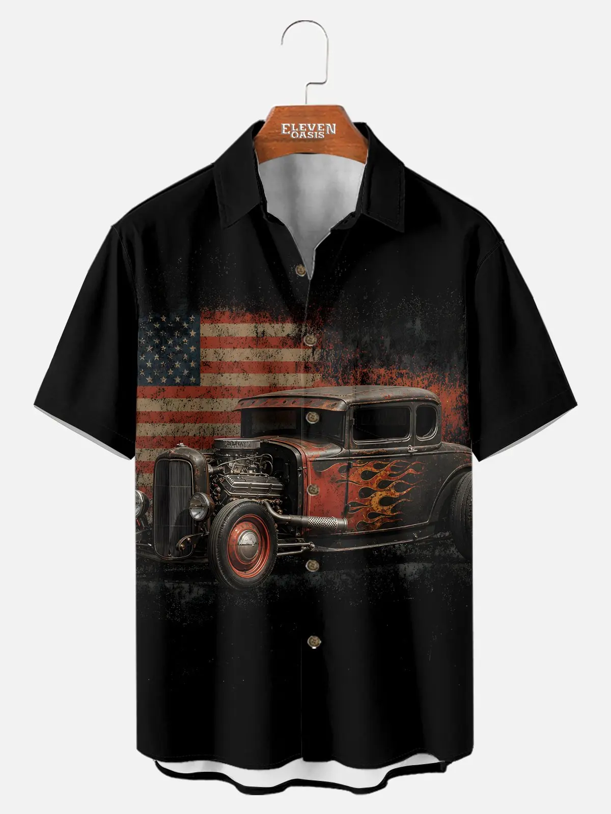 Image of Men's Vintage Hot Rod Americana Short Sleeve Shirt