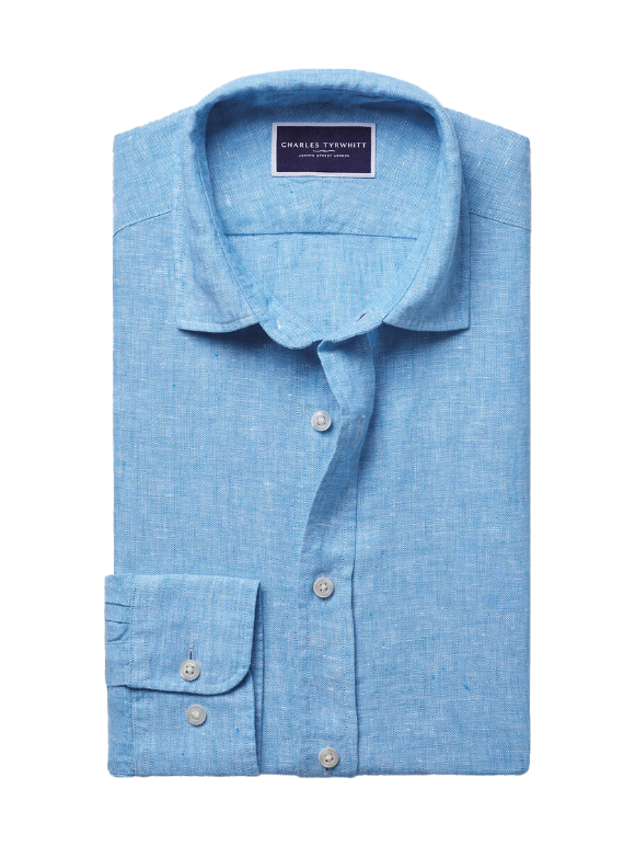 Pure Linen Shirt - Ocean Blue