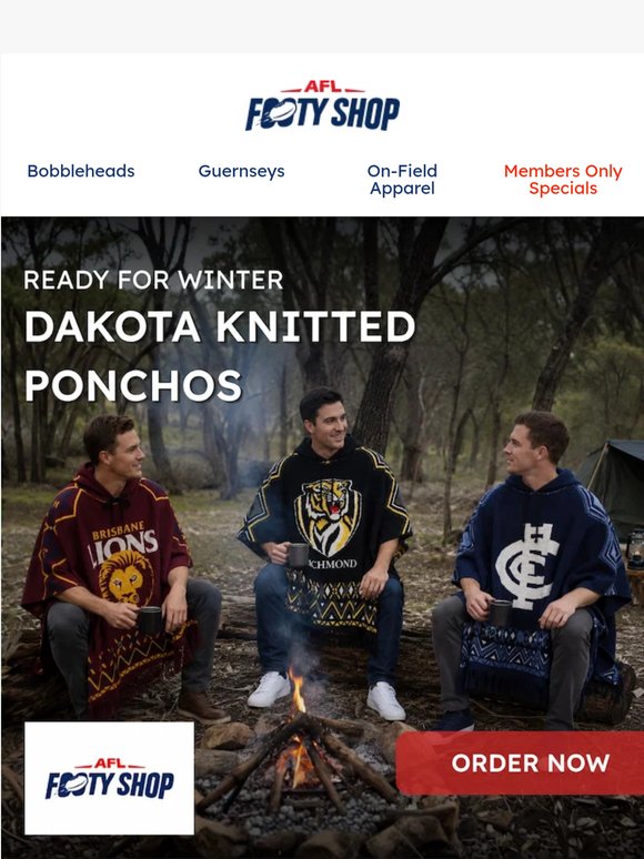 —, Be Winter Ready: Knitted Footy Ponchos!