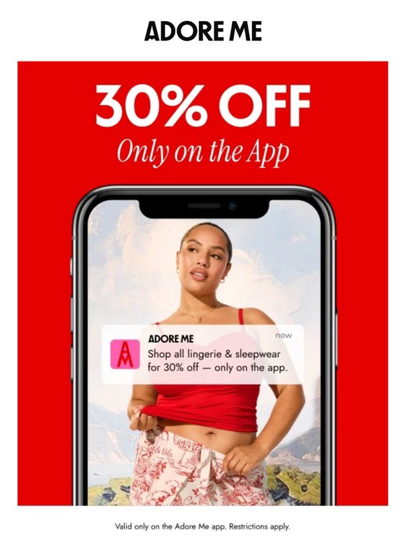 Want 30% OFF Sexy Lingerie? Shop on the App 📲