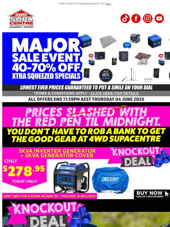 🥳 Major Sale Event 🎊 40-70% Off Xtra Squeezed Specials ➕ Stores Open Til 7pm Tonight 🏪🌙